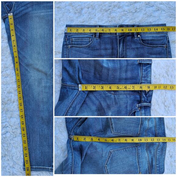 Split Hem Jeans WHBM Size 6 Crop Mid Rise Stretch Denim Cropped Skinny Pearl - Picture 7 of 10